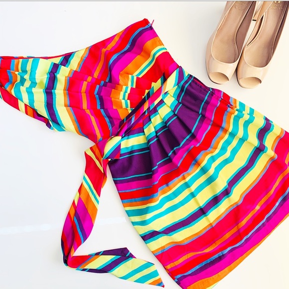 As U Wish Dresses & Skirts - AS U WISH Stripped Red Pink Multicolored Dress